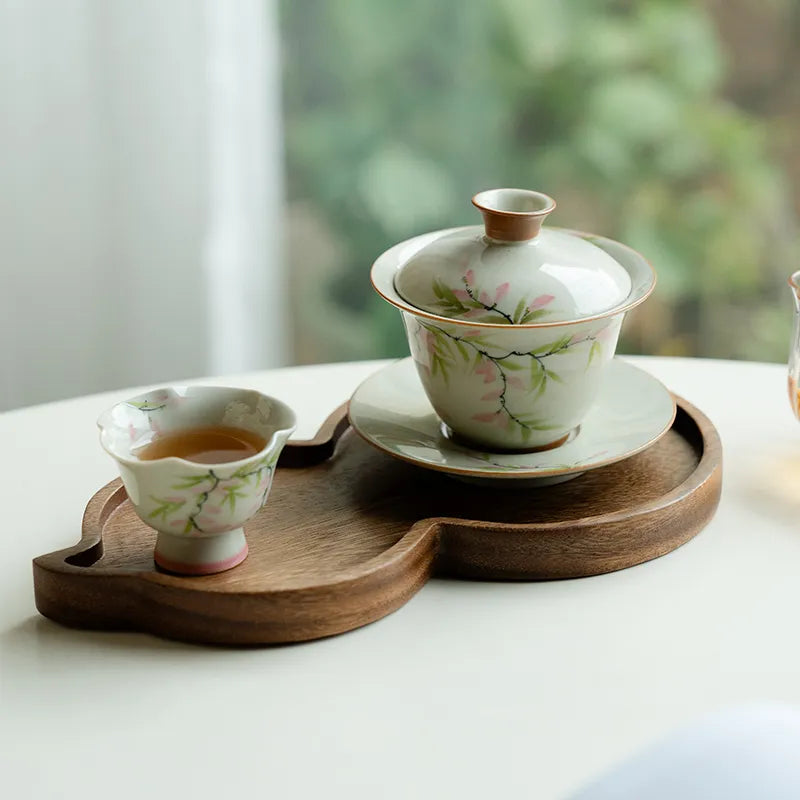 Pure Hand-painted Pink Rattan Flower Covered Bowl 120ml