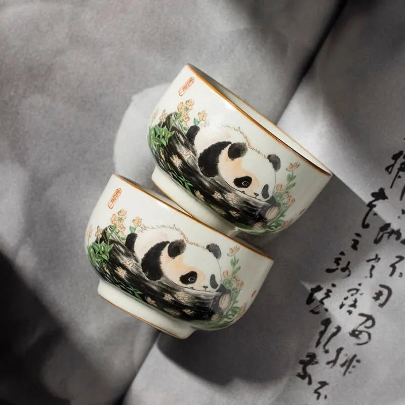 Ru Kiln Panda Tea Cup Gift Box 120ml