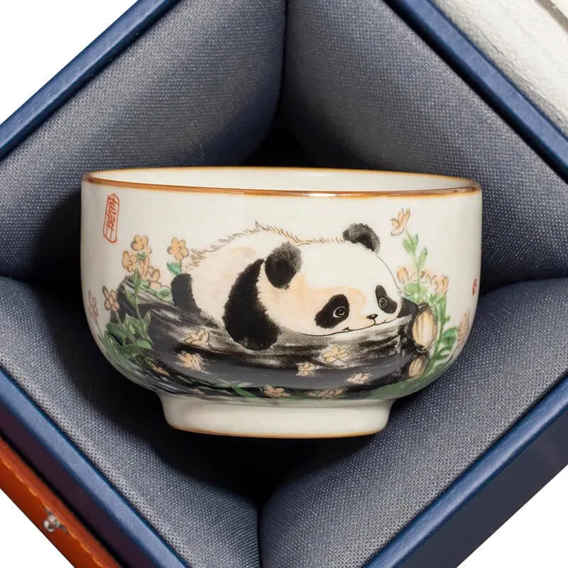 Ru Kiln Panda Tea Cup Gift Box 120ml