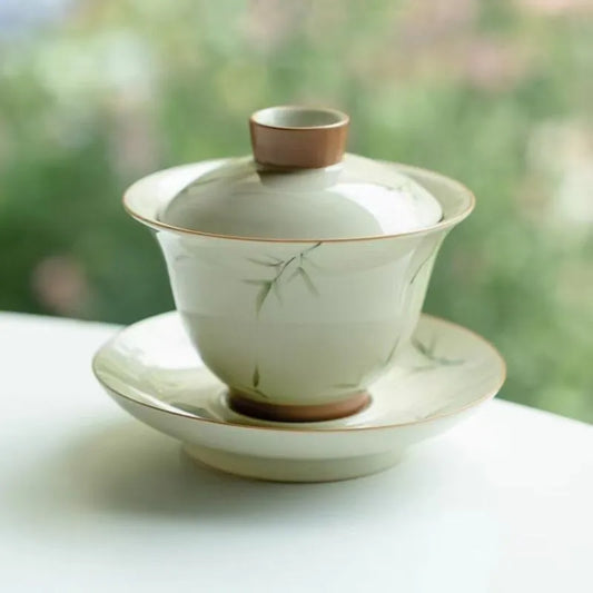 Hand-Painted Slender Bamboo - Perfect Harmony Lidded Bowl 145ml