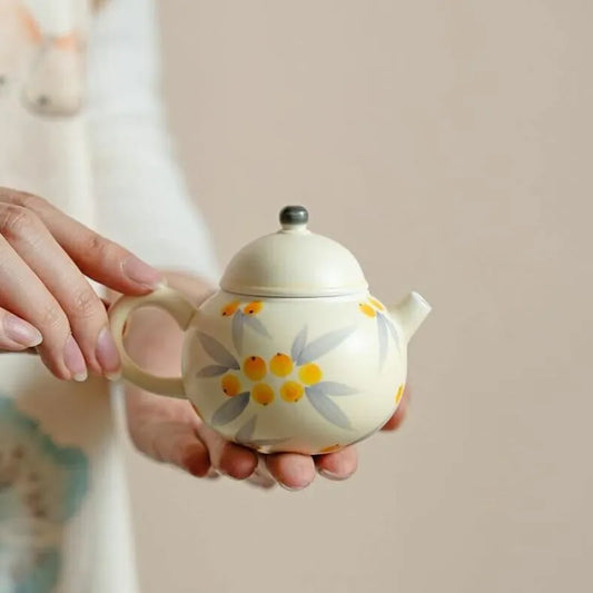 Hand-Painted Loquat Pink Tea Pot 125ml