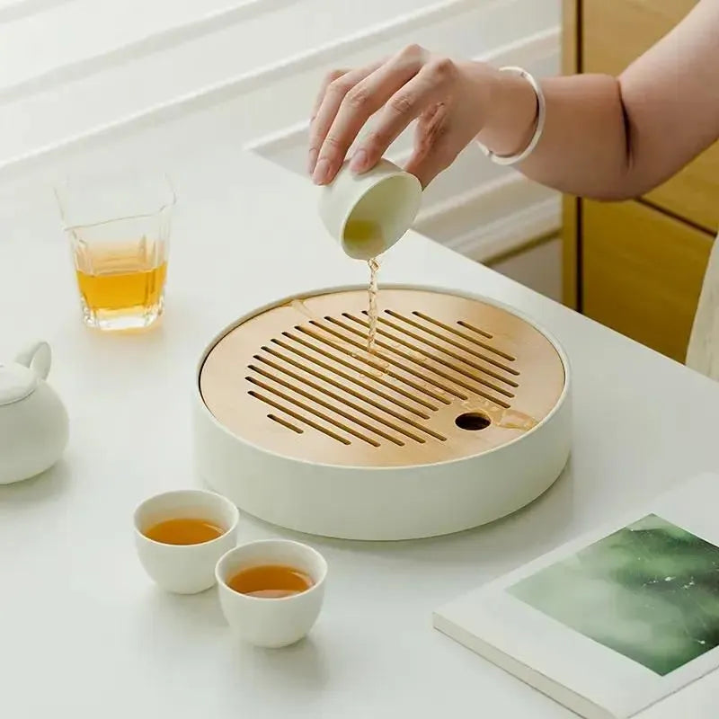 Bamboo Ceramic Mini Tea Tray