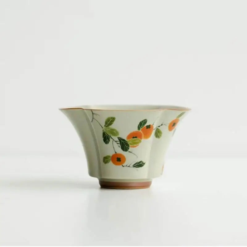 Hand-Painted Persimmon Flared Rim Cup 60ml