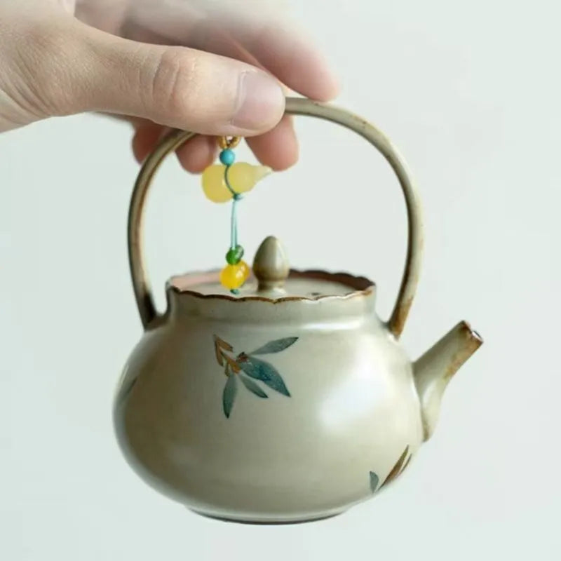 Hand-Painted Butterfly Orchid - Arashi Wind Handled Pot 125ml