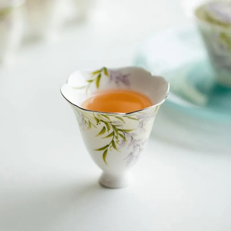 Hand-Painted Wisteria Flower Tea Cup 55ml