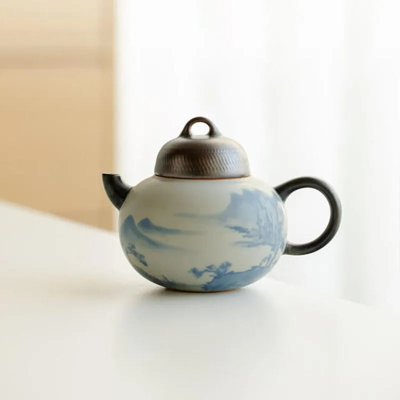 Hand-Painted Landscape Matte Glaze Tea Pot 150ml