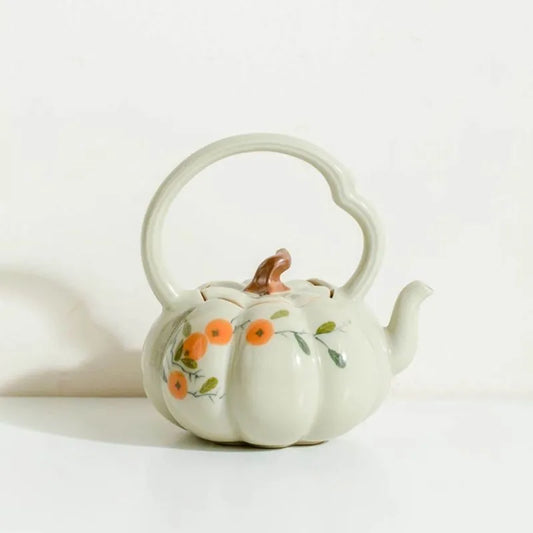 Vegetable Ash Hand-Painted Persimmon Tea Pot 140ml