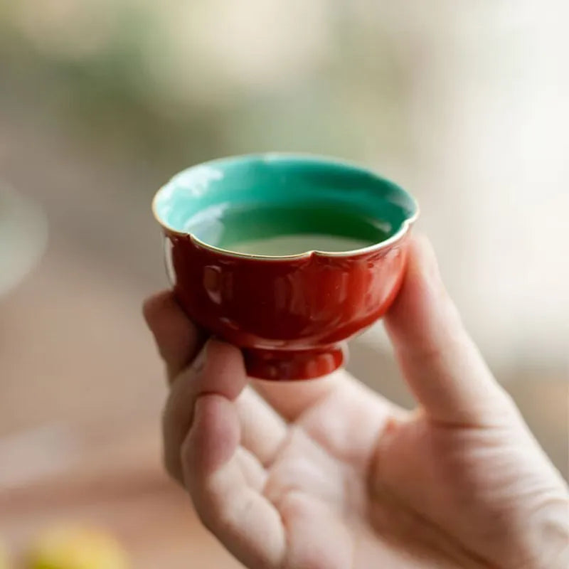 Forbidden City Red Tall-Stem Petal Cup 40ml