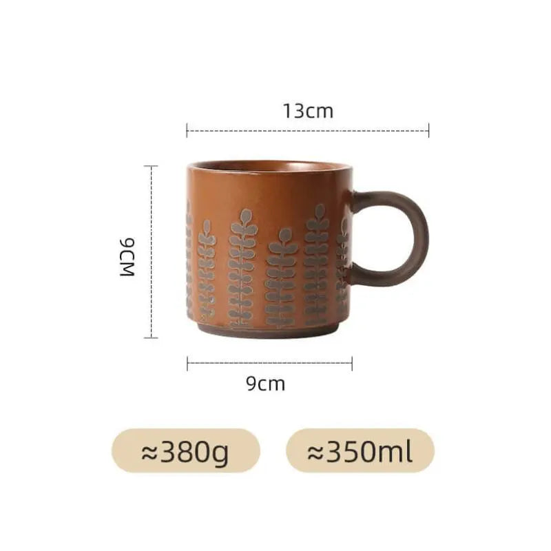 Relief Ceramic Coffee Cup 350ml