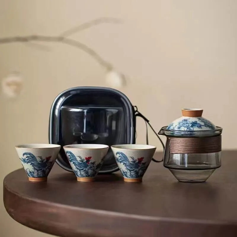 Hand-painted Travel Tea Set