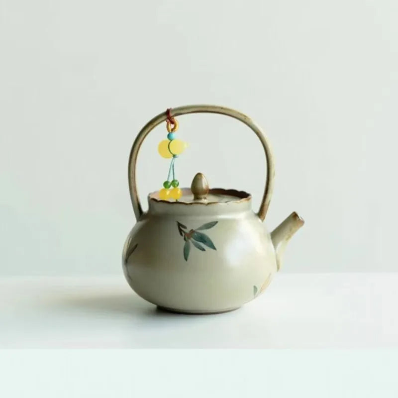 Hand-Painted Butterfly Orchid - Arashi Wind Handled Pot 125ml