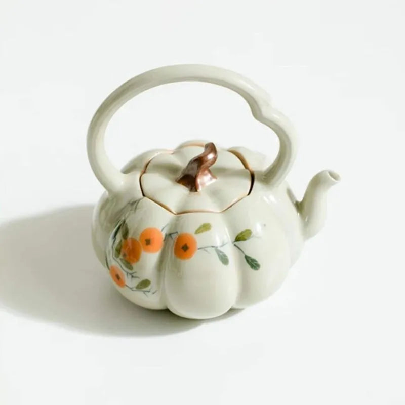 Vegetable Ash Hand-Painted Persimmon Tea Pot 140ml