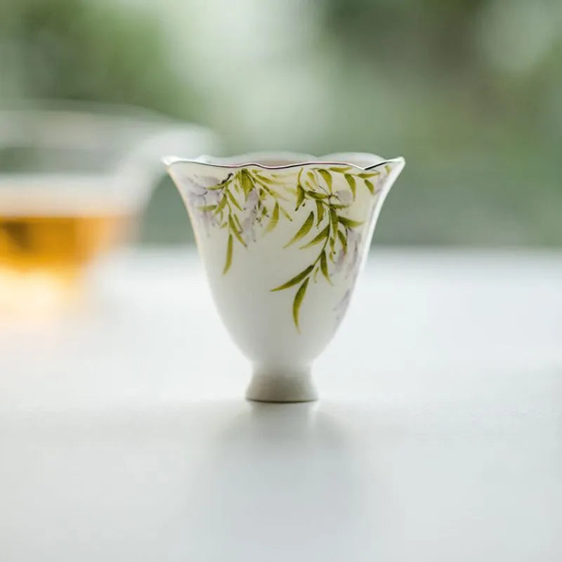 Hand-Painted Wisteria Flower Tea Cup 55ml