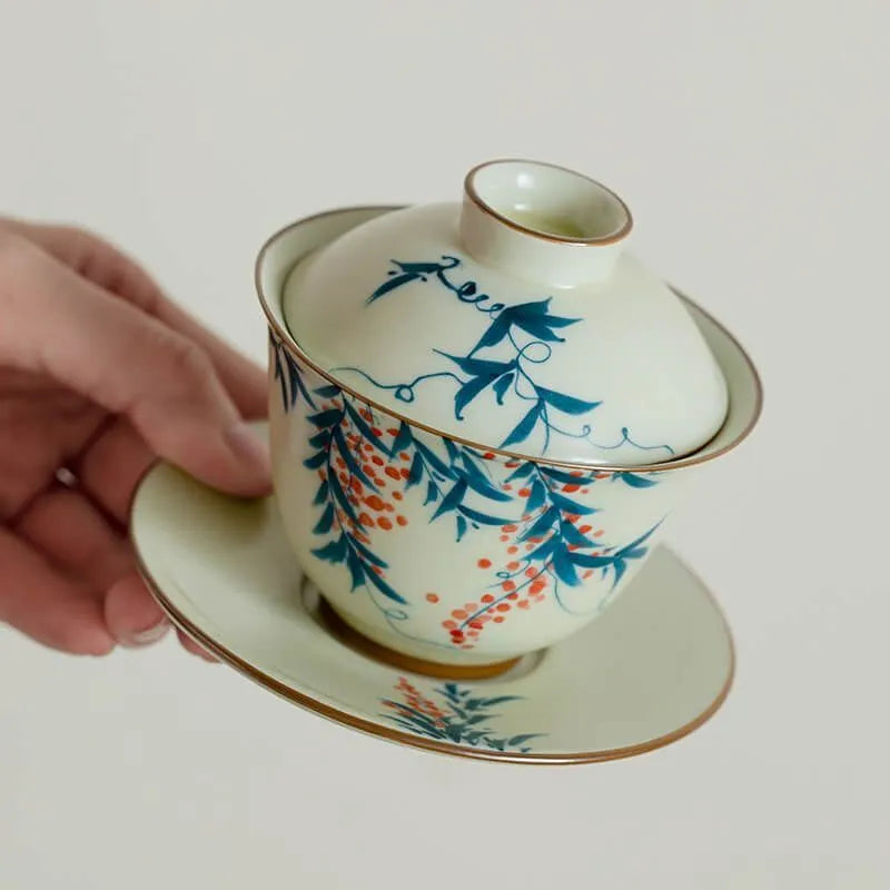 Hand-Painted Wisteria Lidded Bowl 100ml