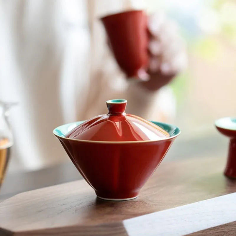 Forbidden City Red Calabash Lidded Bowl 110ml