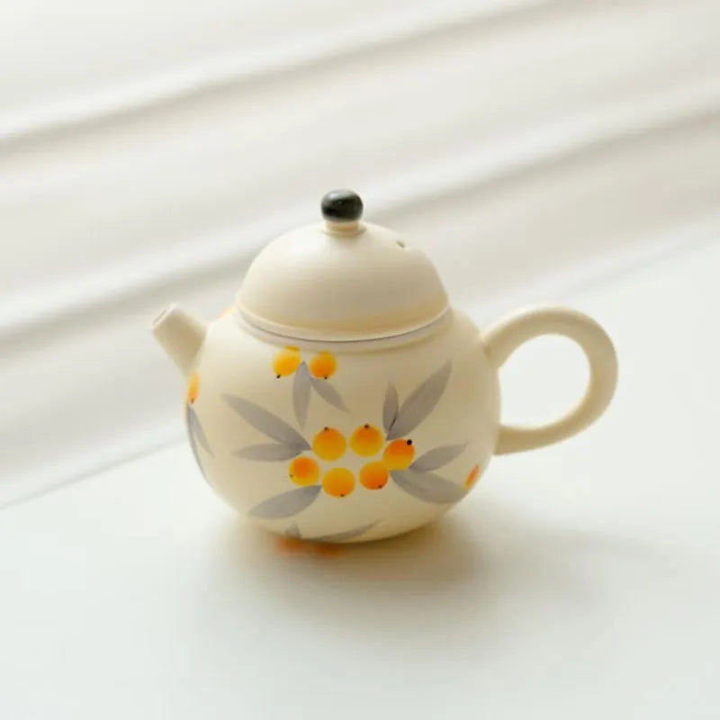 Hand-Painted Loquat Pink Tea Pot 125ml