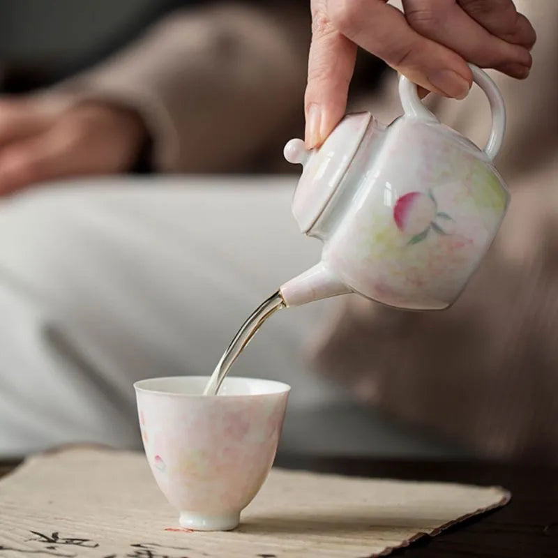 Hand-Painted Peach Pink - Small Teapot 90ml