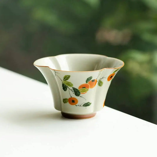 Hand-Painted Persimmon Flared Rim Cup 60ml