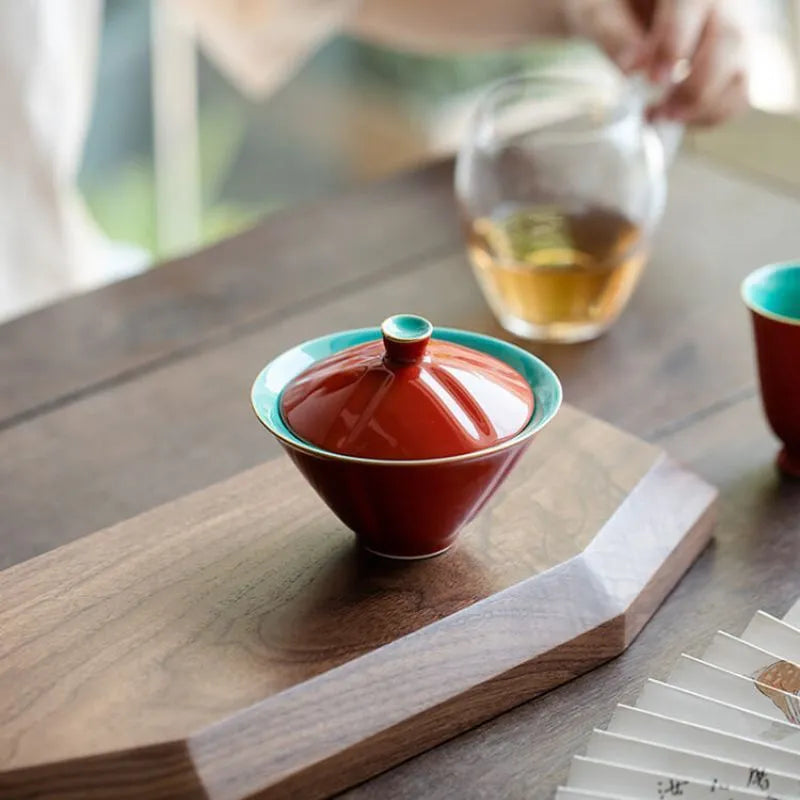 Forbidden City Red Calabash Lidded Bowl 110ml